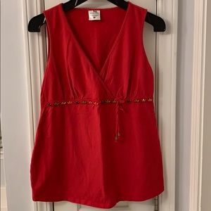 Red Motherhood Maternity Tank Top